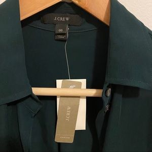 J. Crew Tops - NWT J. Crew Silk Emerald Green Button Down Shirt J. Crew Tops - NWT J. Crew Silk Emerald Green Button Down Shirt